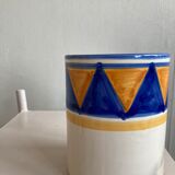 Blue porcelain and mustard vase