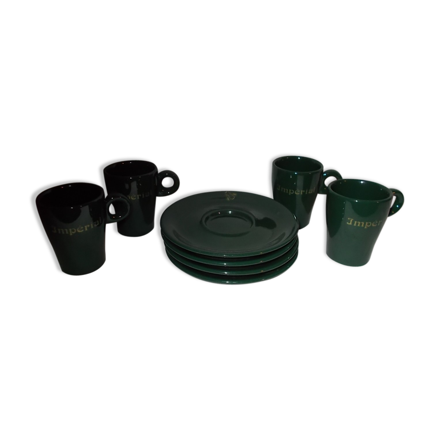 Set 4 cups bistro coffee saucer