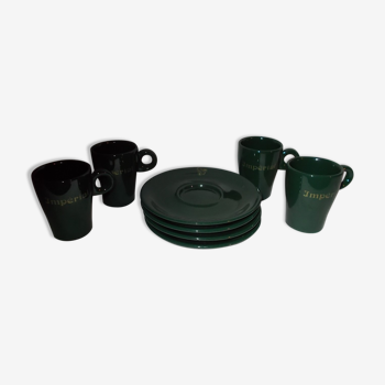 Set 4 cups bistro coffee saucer