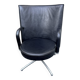 Swivel armchair EJ80B “Partner” – Erik Jørgensen – black leather
