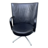 Fauteuil pivotant EJ80B “Partner” – Erik Jørgensen – cuir noir