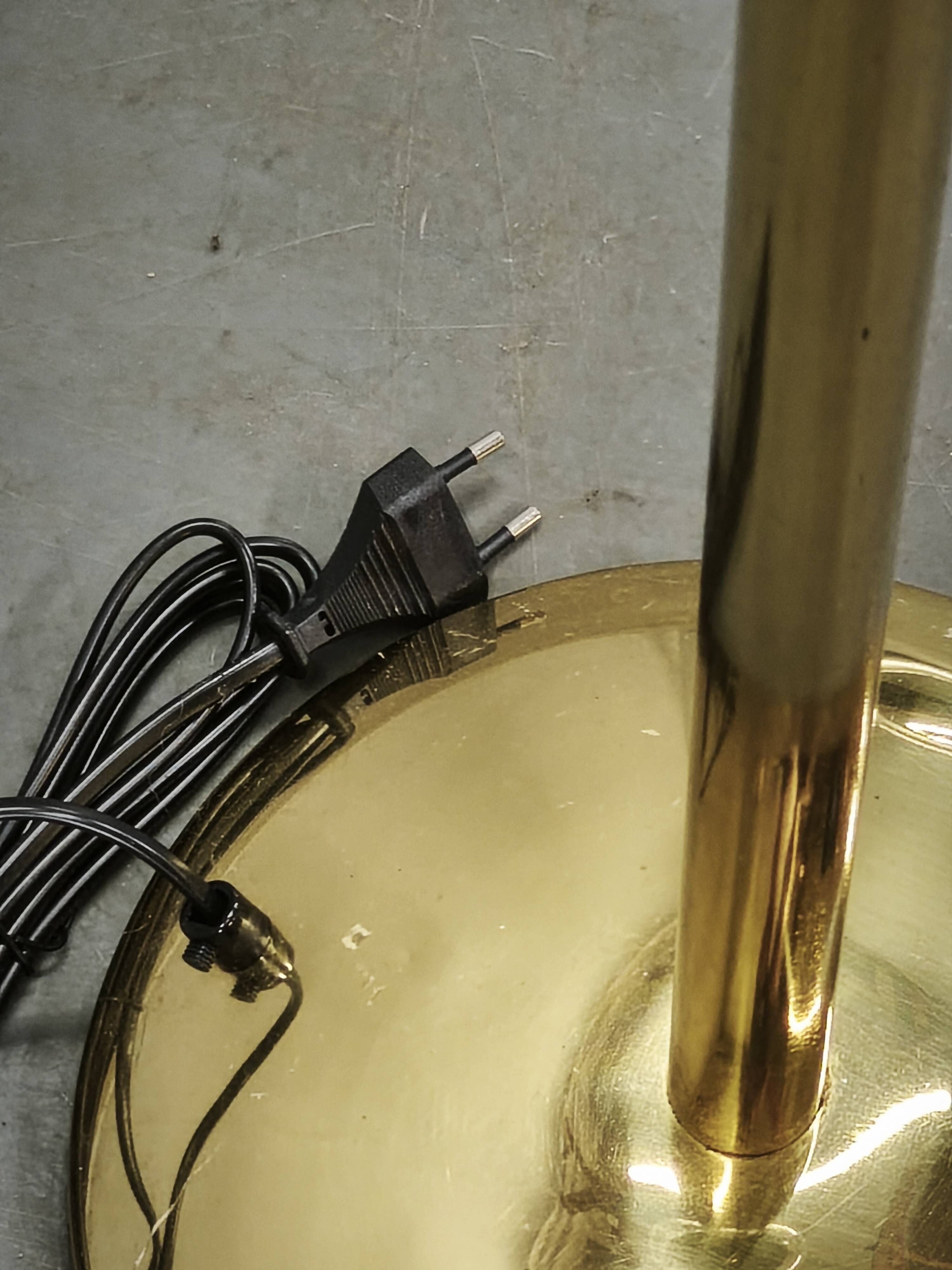 Space Age Bubble Glass and Brass Floor Lamp, Czechoslovakia, 1970s