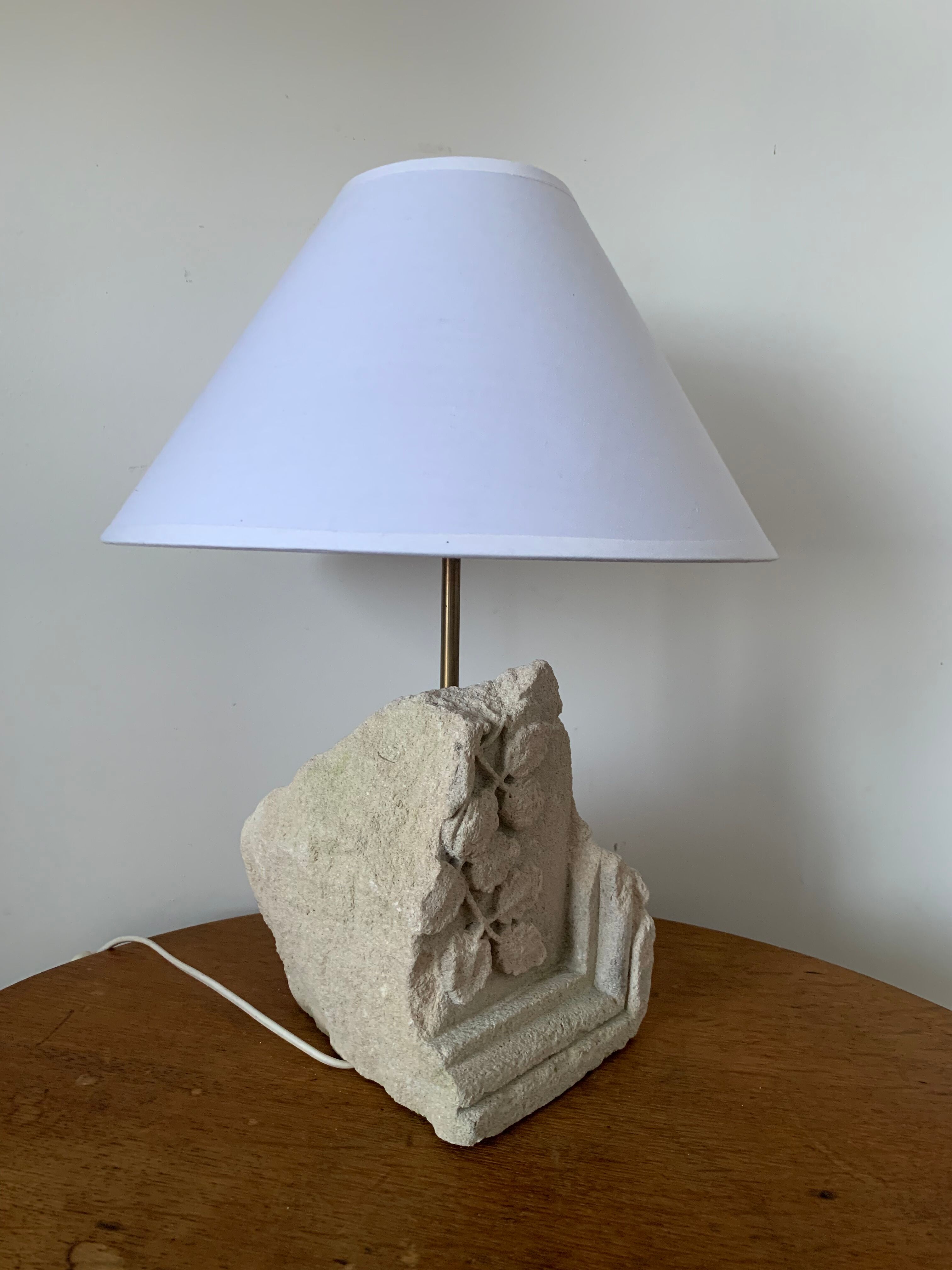 Ancient carved stone lamp
