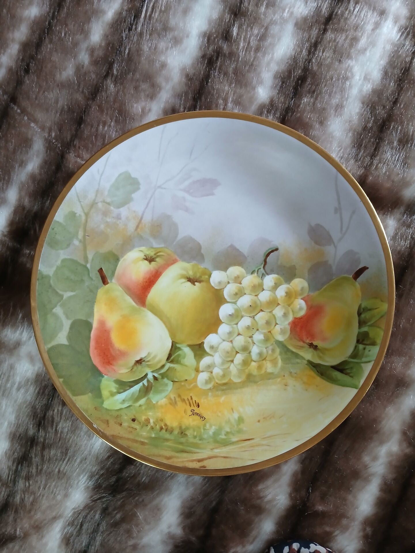 Large decorative antique porcelain plate