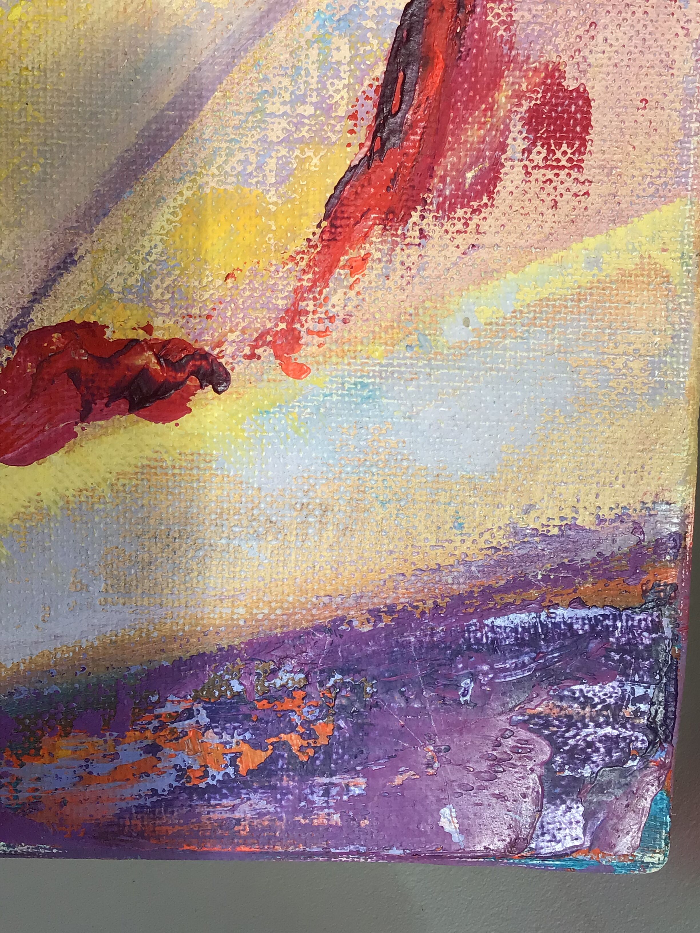 Oil on canvas Terrace signed 40x40cm