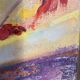 Oil on canvas Terrace signed 40x40cm