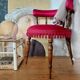 Napoleon III office chair in fuchsia velvet