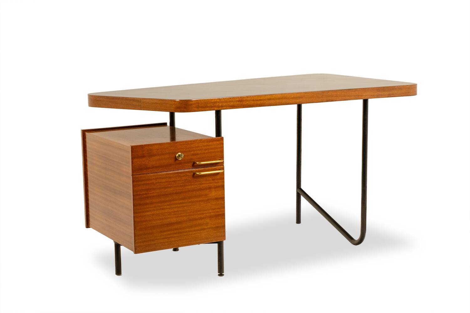 Asymmetrical desk with a drawer unit, Georges Frydman. 1950s-60s.