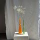 Vintage polished green glass soliflore vase H32