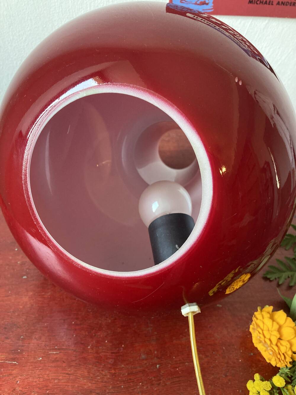Vintage table lamp in red glass – SCE, France