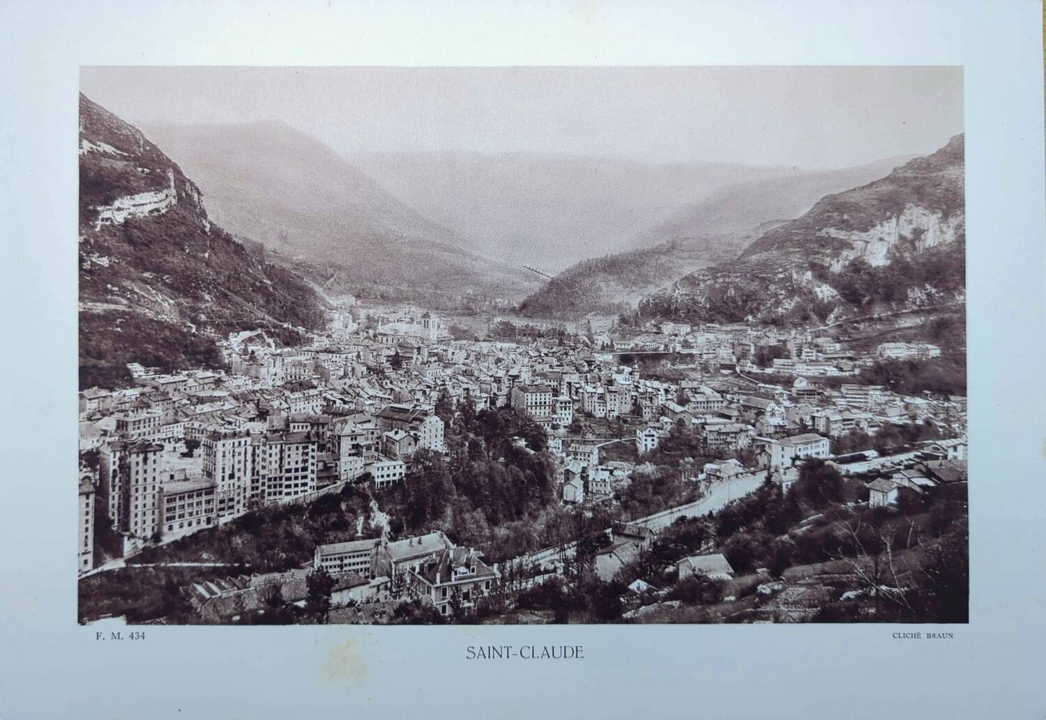 Saint-Claude, Jura, photo print plate from 1942.