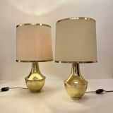 Pair of Italian Brass Table Lamp, 1970s