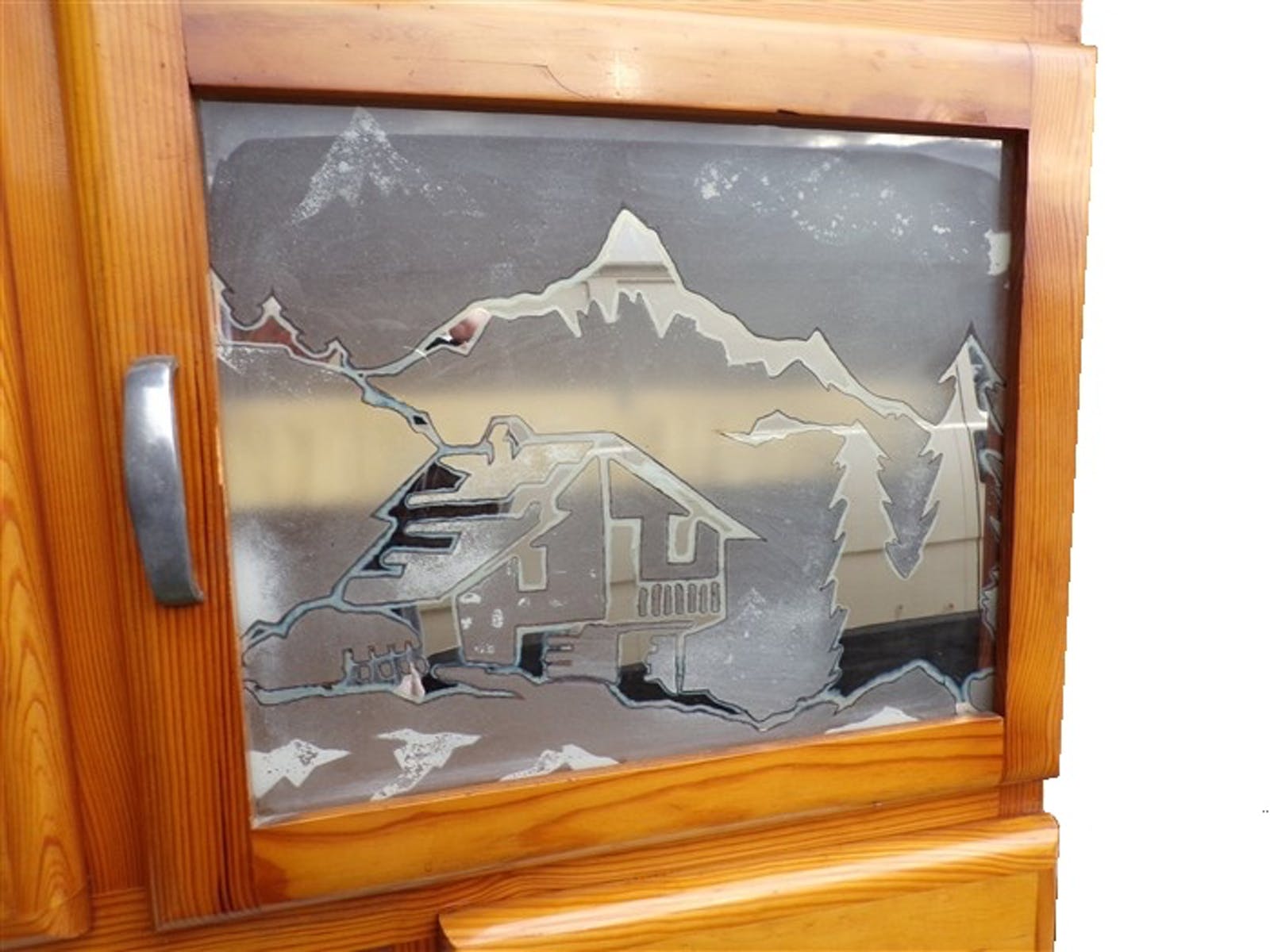 Buffet vintage glass mirror 50s