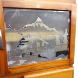 Buffet vintage glass mirror 50s