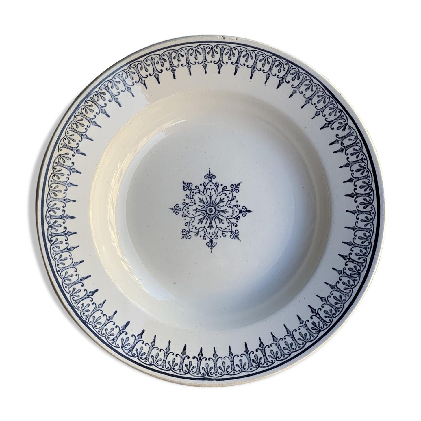St. Amand earthenware hollow plate décor Primax blue