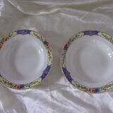 Lot de 2 assiettes creuses Digoin Sarreguemines 4096