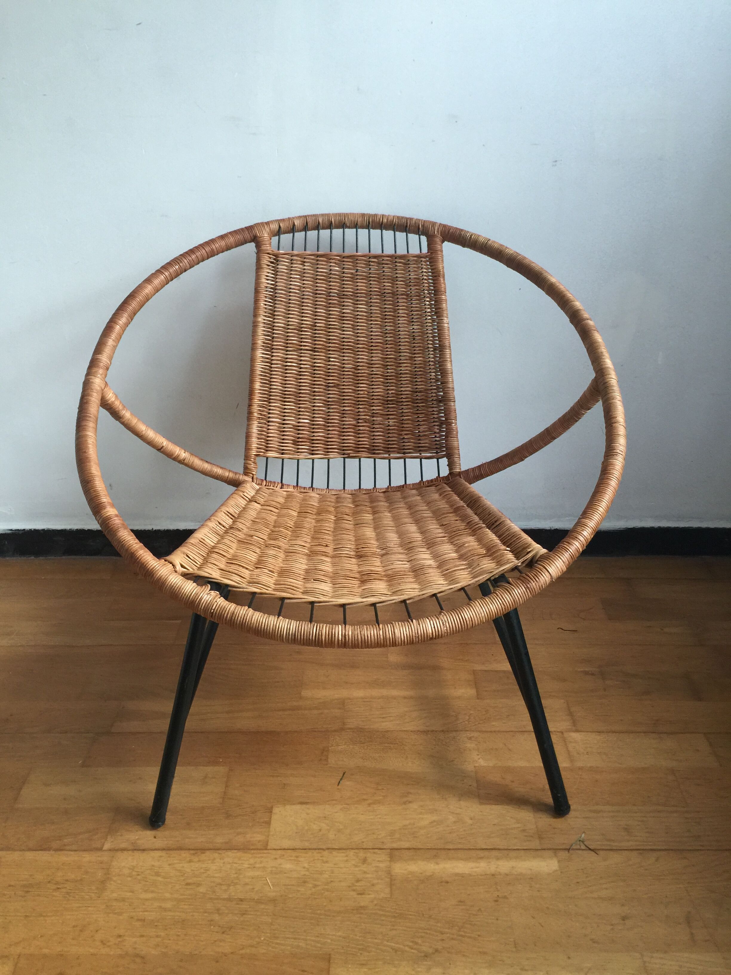 Rattan basket armchair