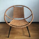 Rattan basket armchair