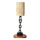 Chain link lamp, raffia shade, 1950s