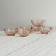 Thick old rose glass cups