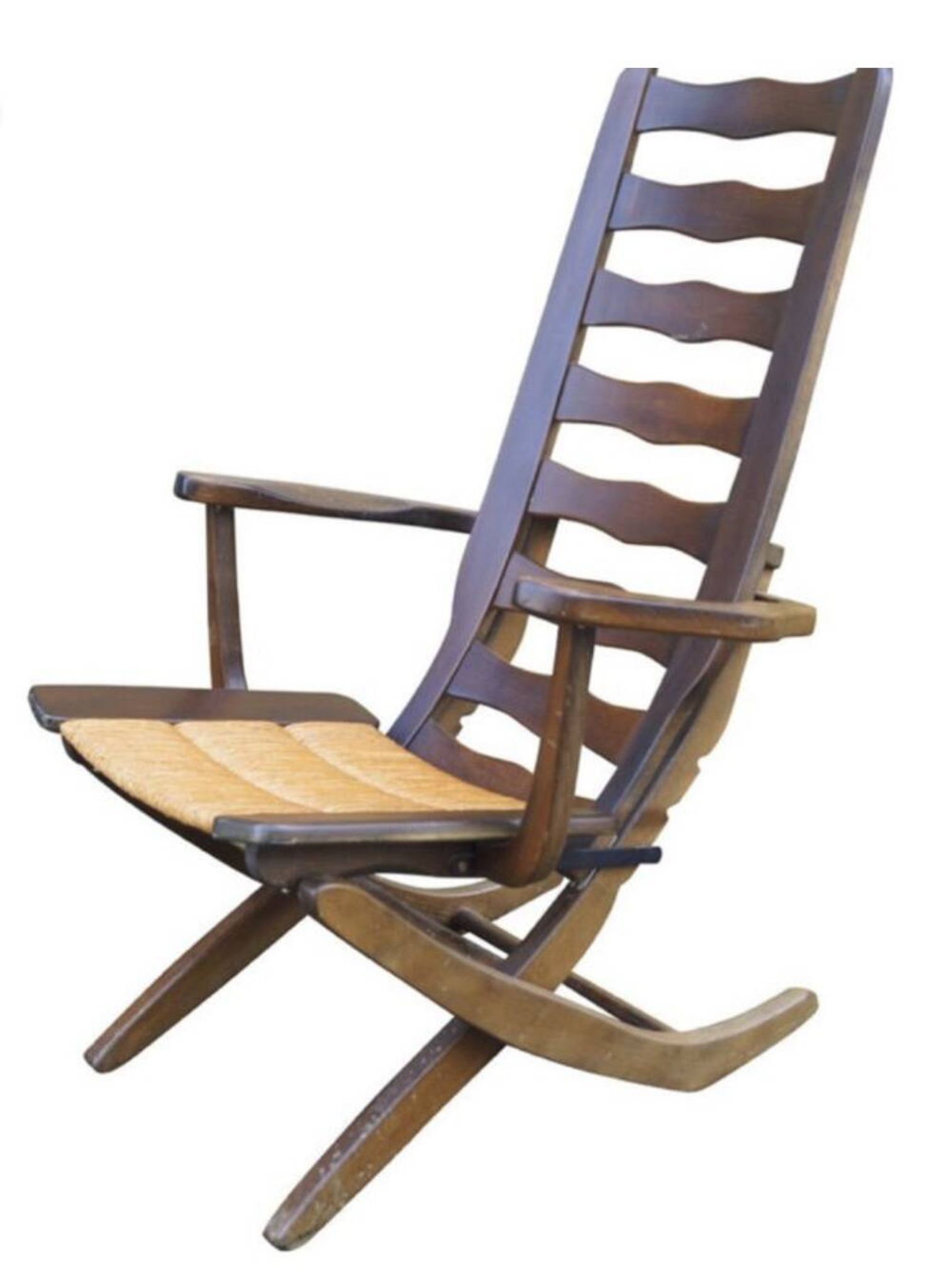 Pair of vintage TRICONFORT France deckchairs and relax chairs