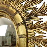Large Rare Wooden Sun Mirror Sunburst Gold Leaf XL 86cm
