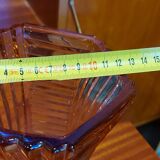 Exagonal vase - Art Deco style, Rosaline glass
