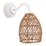 White Rattan Wall Sconce Lamp