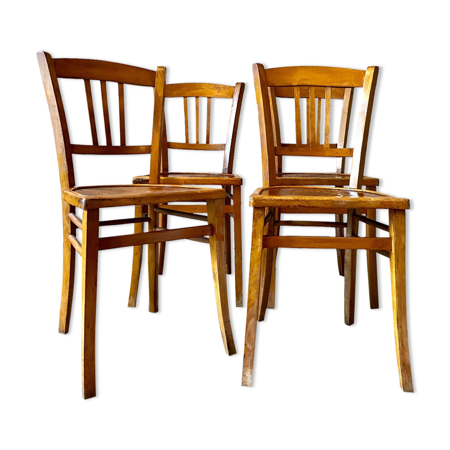 4 bistro chairs in light beech