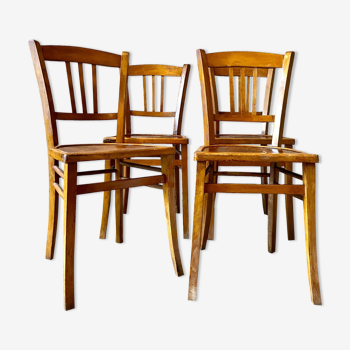 4 bistro chairs in light beech