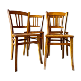 4 bistro chairs in light beech
