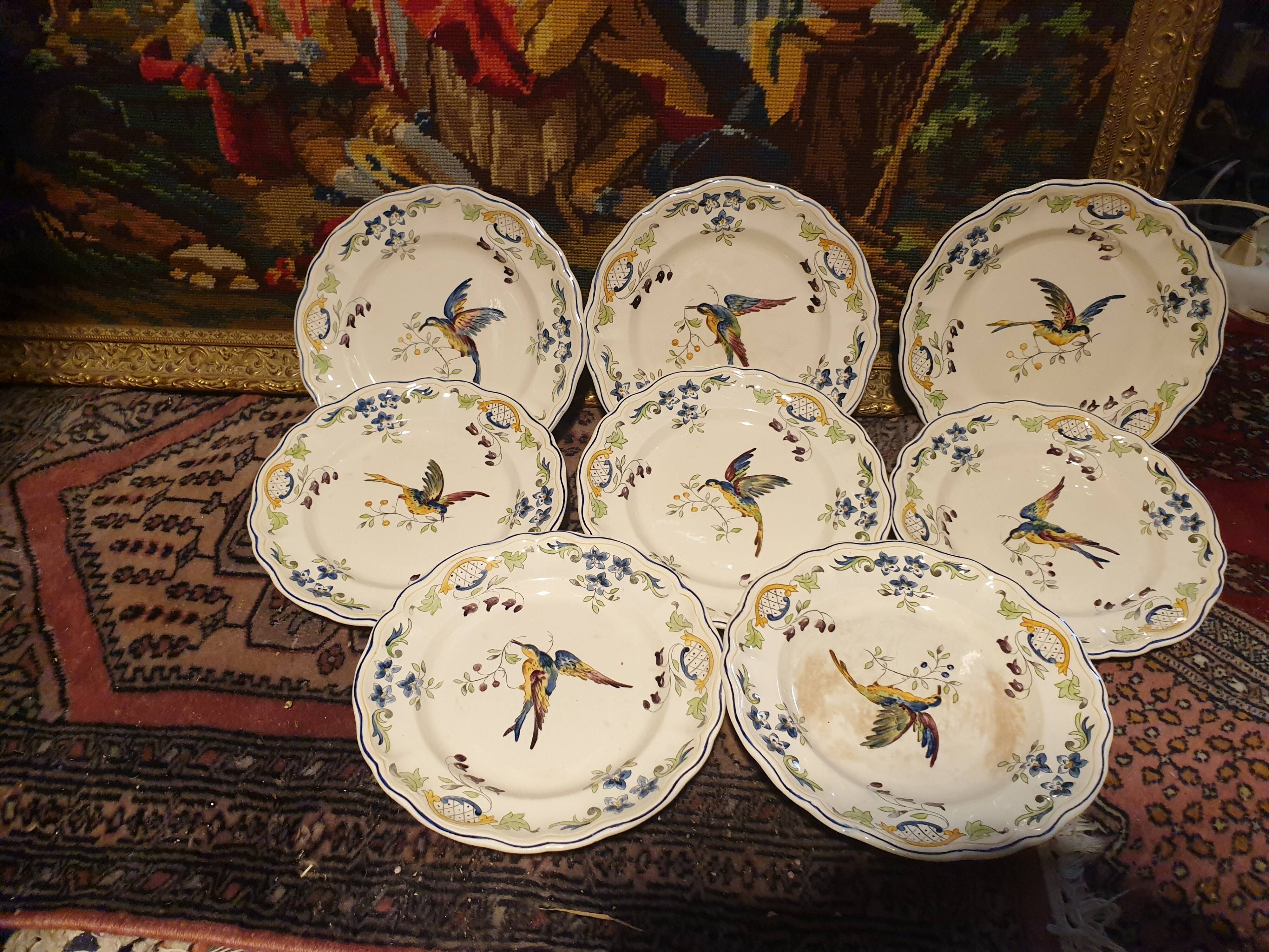 8 plates 22,5cm Clery Longchamp