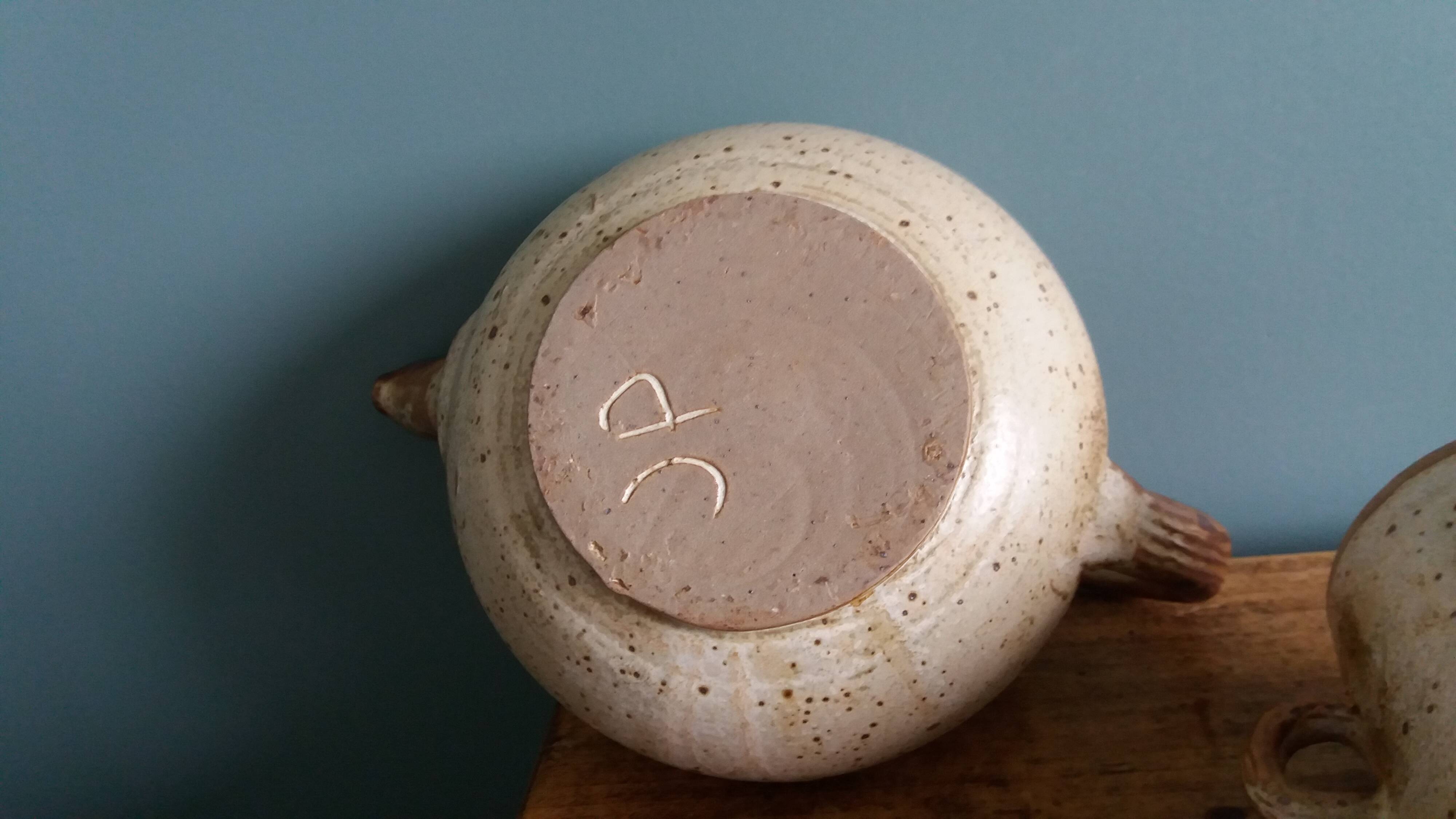 Tea or coffee service in Puisaye stoneware, signed Jean-Pierre Prud’homme