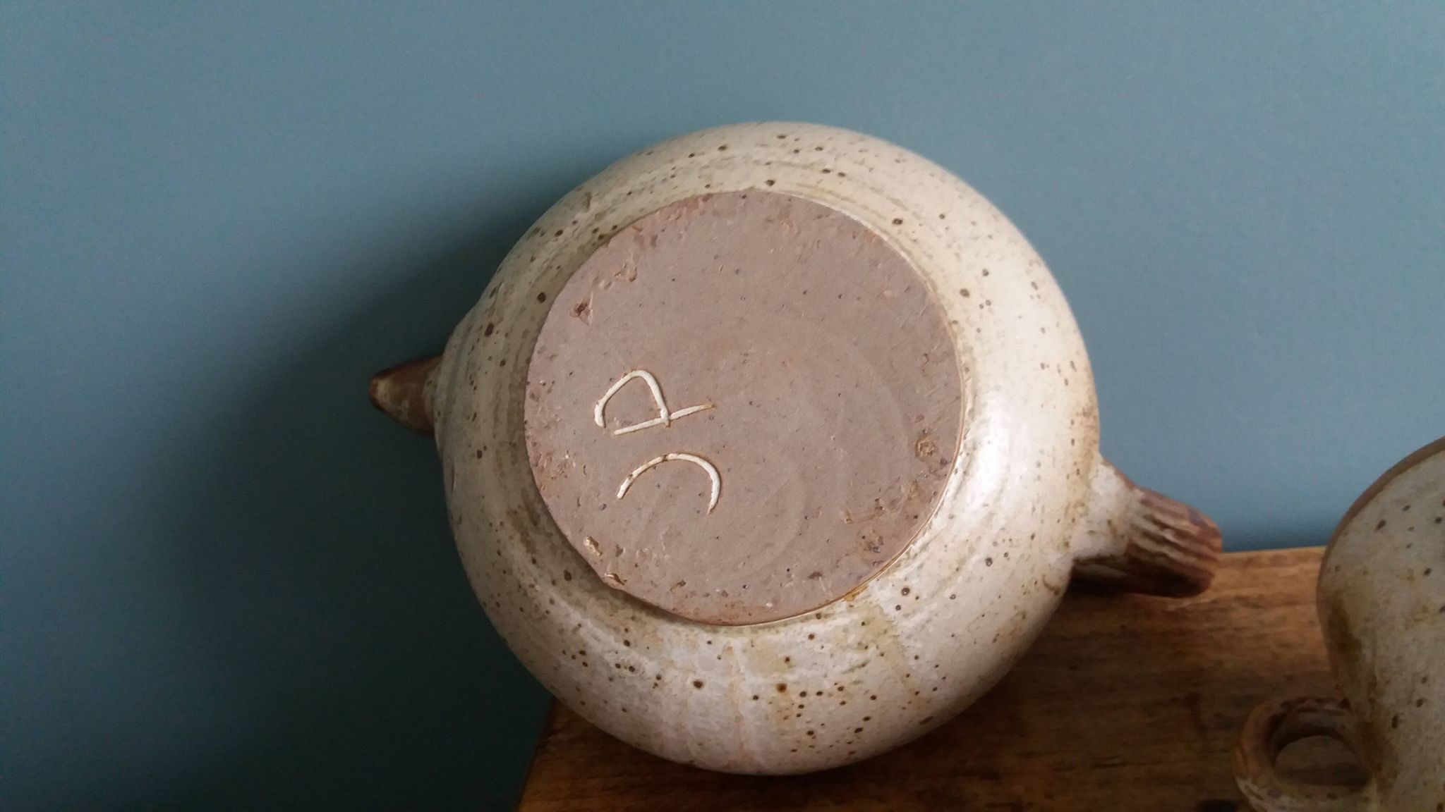 Tea or coffee service in Puisaye stoneware, signed Jean-Pierre Prud’homme