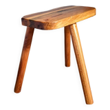 Solid wood tripod stool from the 50s