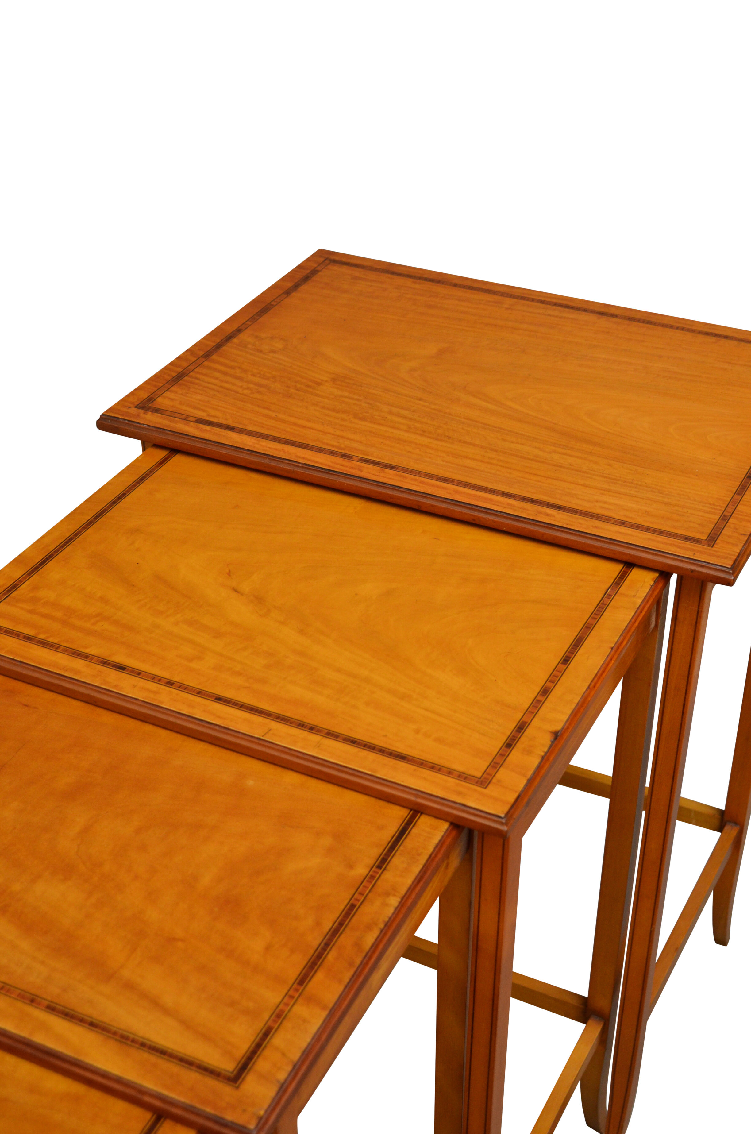 Edwardian satinwood quartetto nest of tables