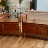 Paire de banc-coffre ou marche bancs début XIXème