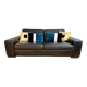 Roche Bobois black leather convertible sofa bed – sleeping area 140 – 205 cm
