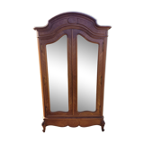 grande ancienne armoire miroir tiroir secret chapeau gendarme style louis xv