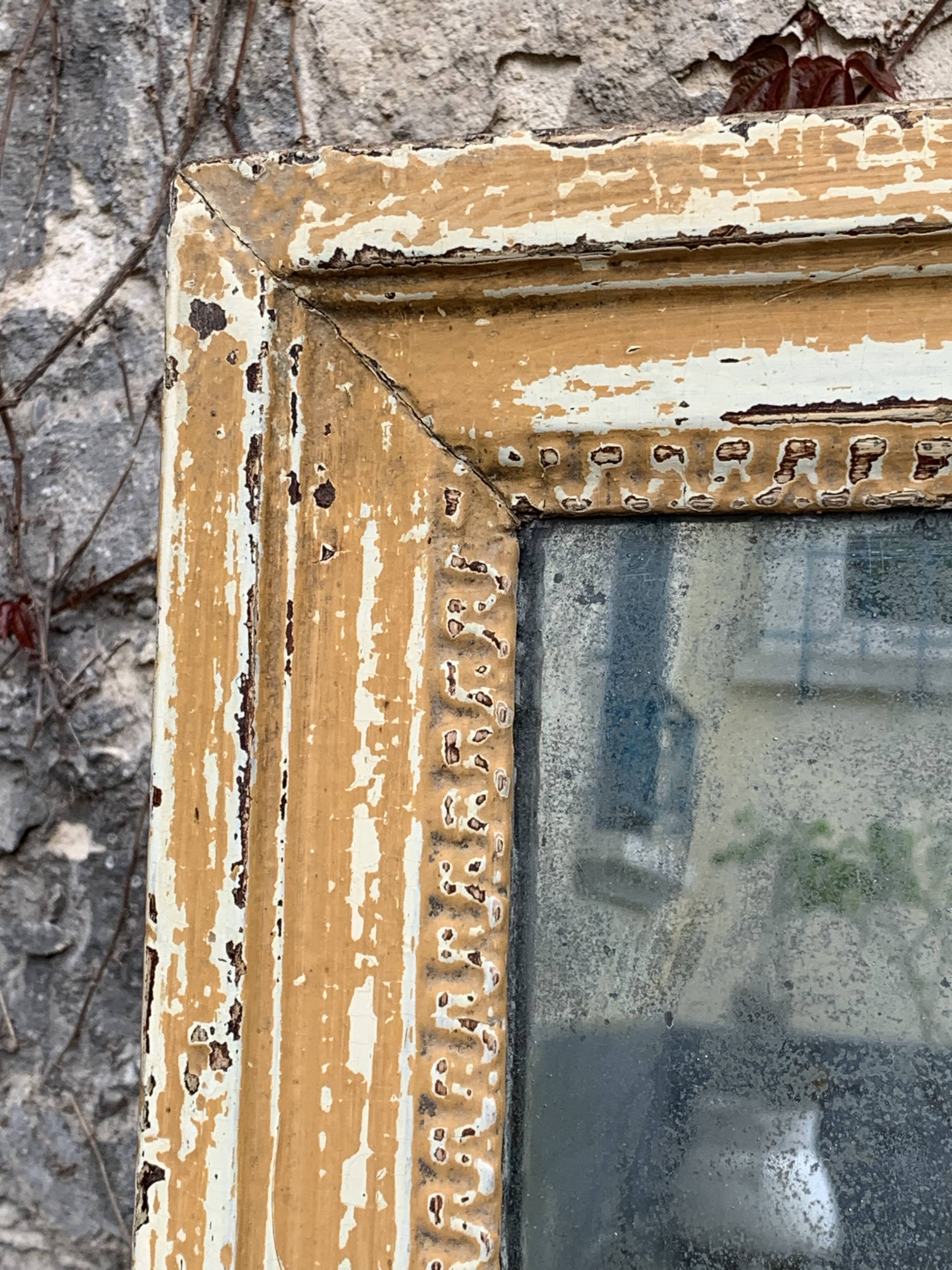 19th century mercury mirror patinated trumeau