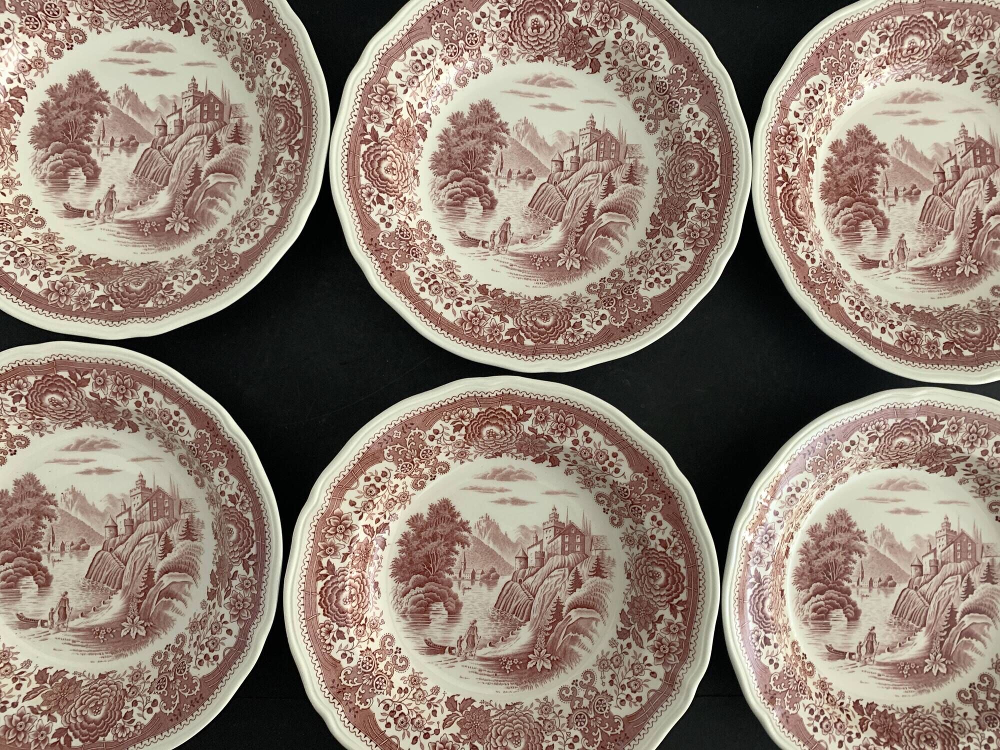 6 hollow plates Villeroy and Boch, red Burgenland model