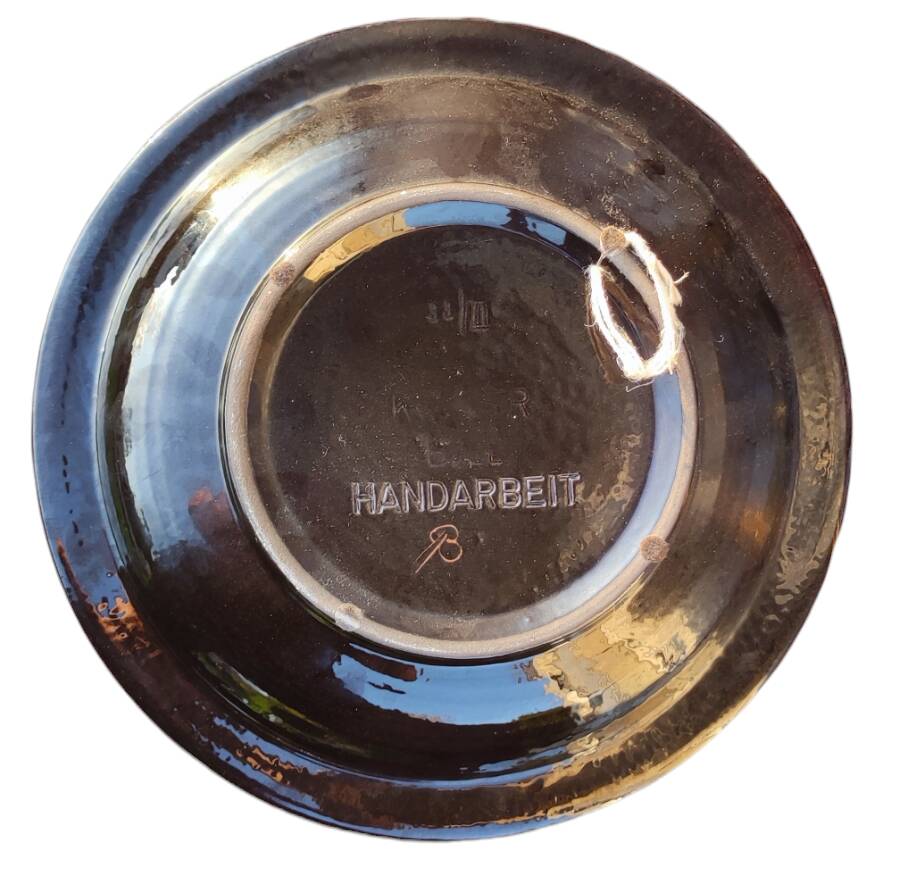 Decorative plate peacock decor Handarbeit Kohler Biel