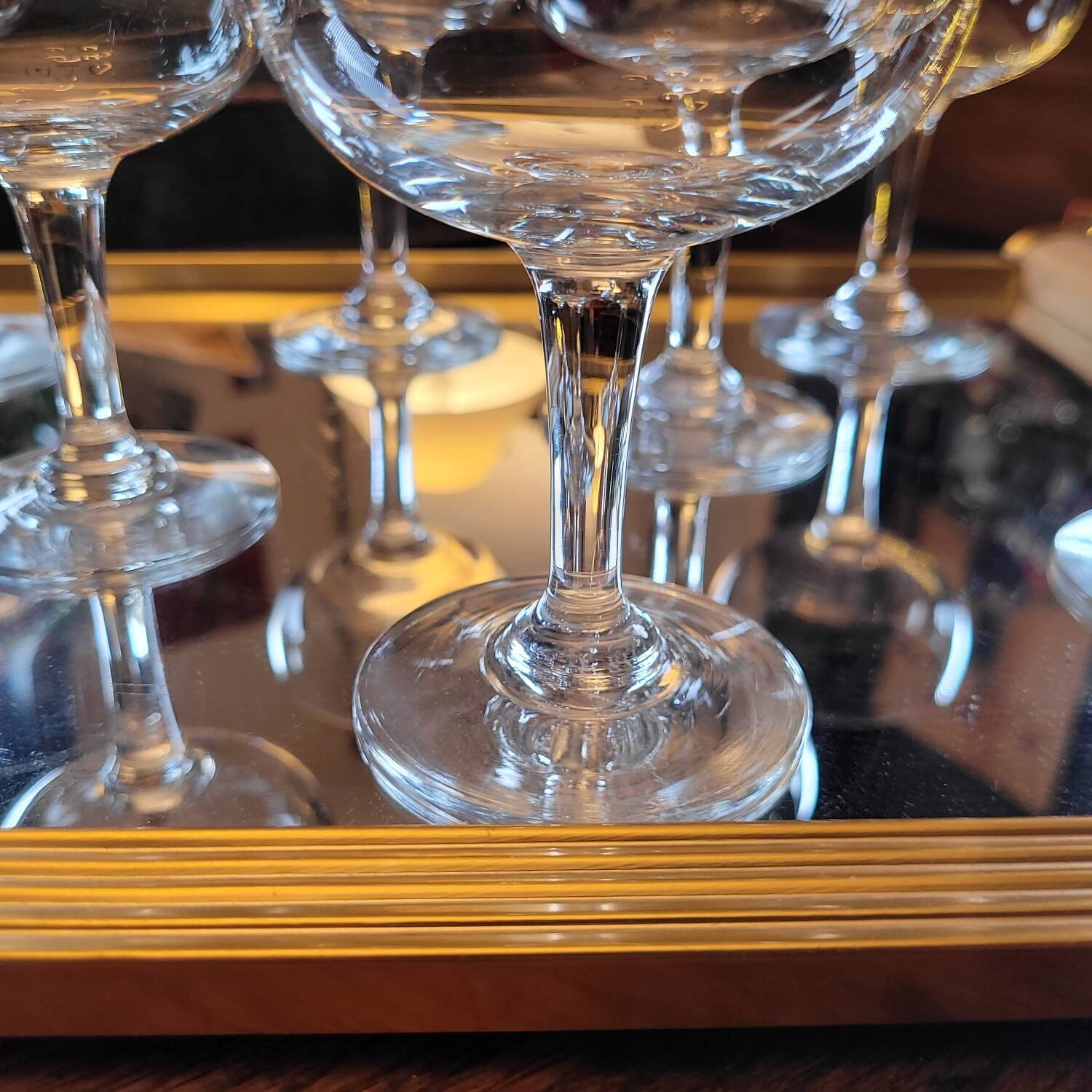 vintage champagne glasses from the 1950s-60s
