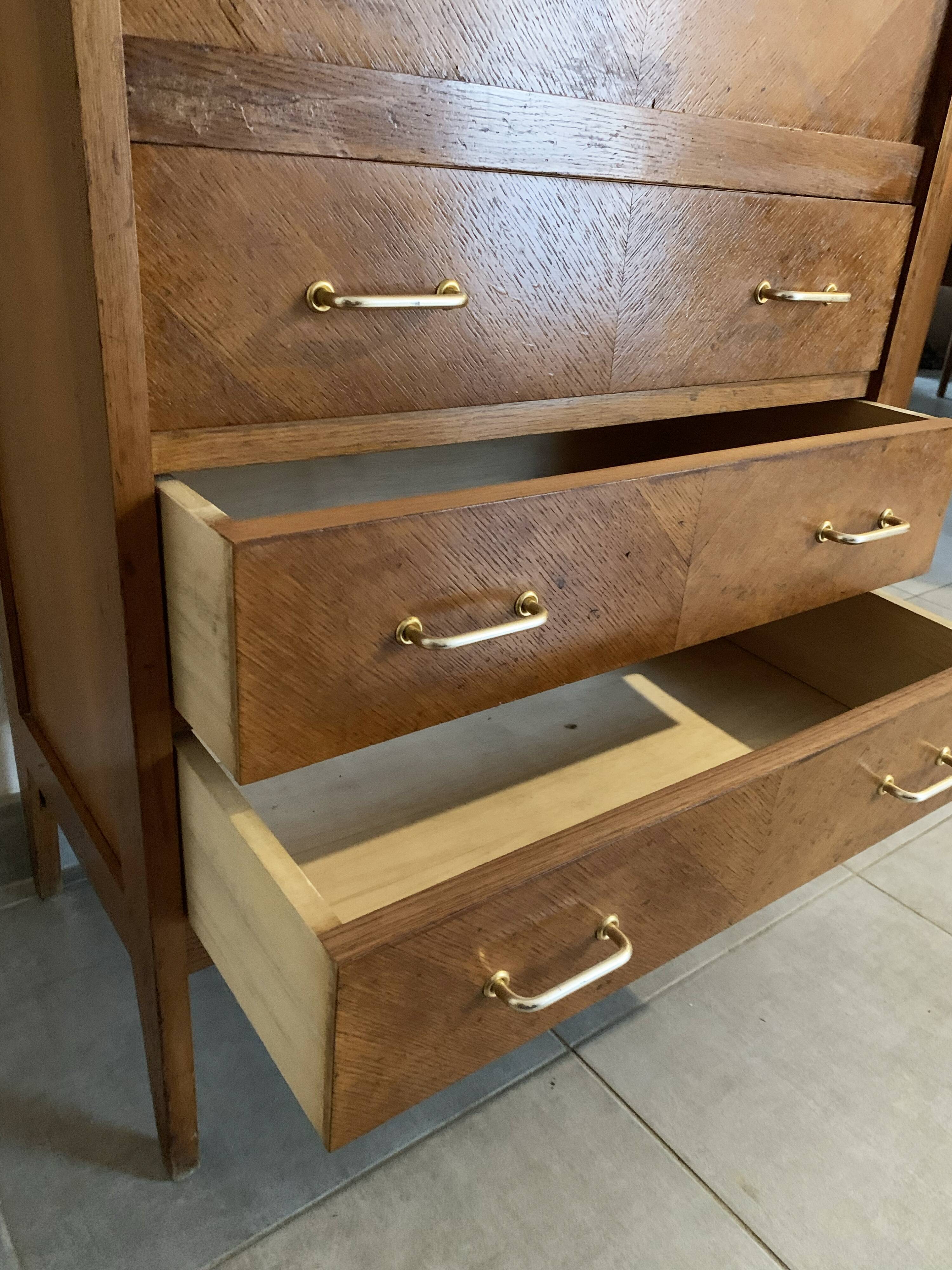 Vintage secretary of the 50s in oak