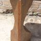 Brutalist console in solid wood worked with gouge & wrought iron, France 1950s