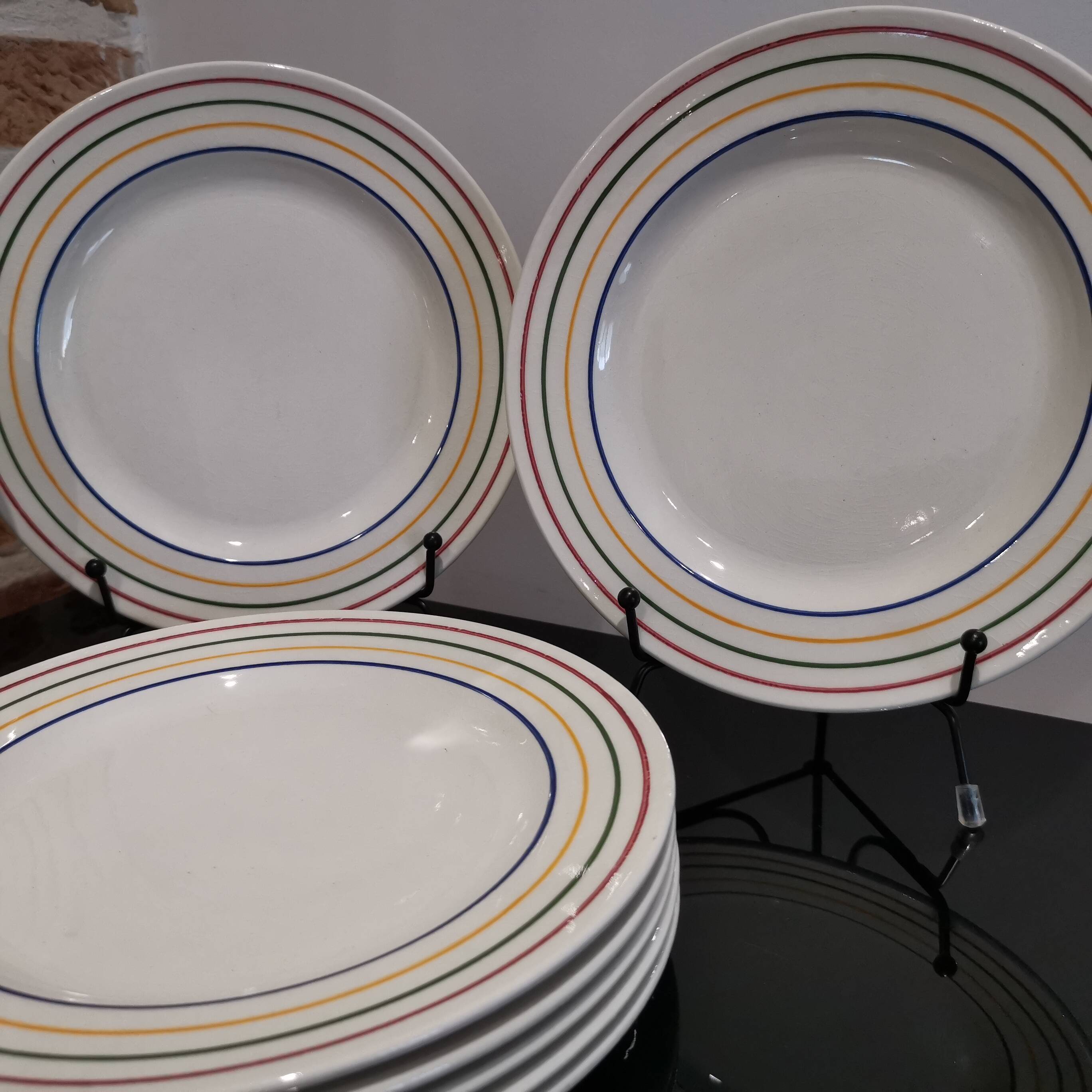 Série de 8 assiettes  à dessert Primula faïencerie italienne San Marciano Ceramiche