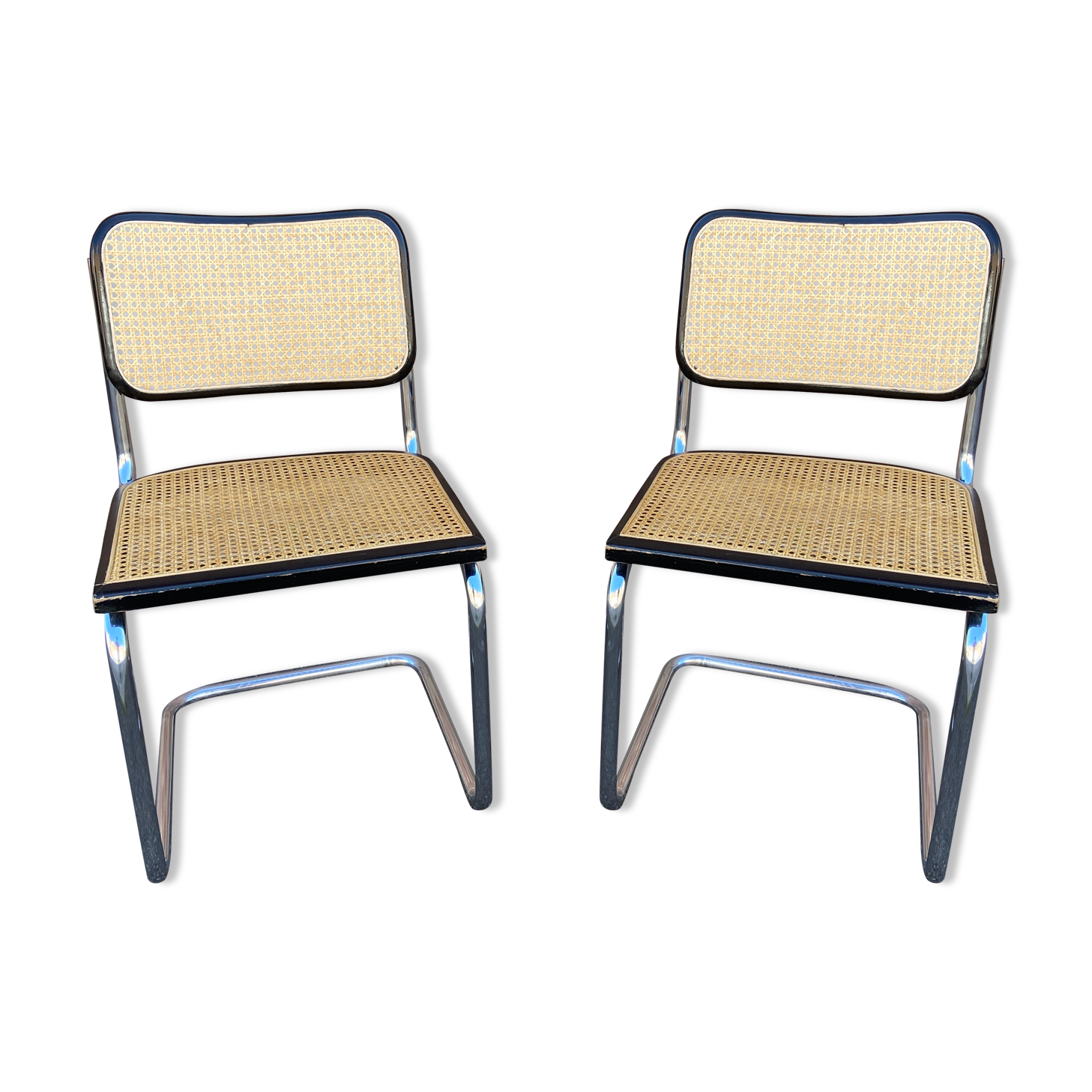 Paire de chaises Cesca B32 de Marcel Breuer Cesca B32 italie 1980