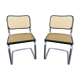 Paire de chaises Cesca B32 de Marcel Breuer Cesca B32 italie 1980