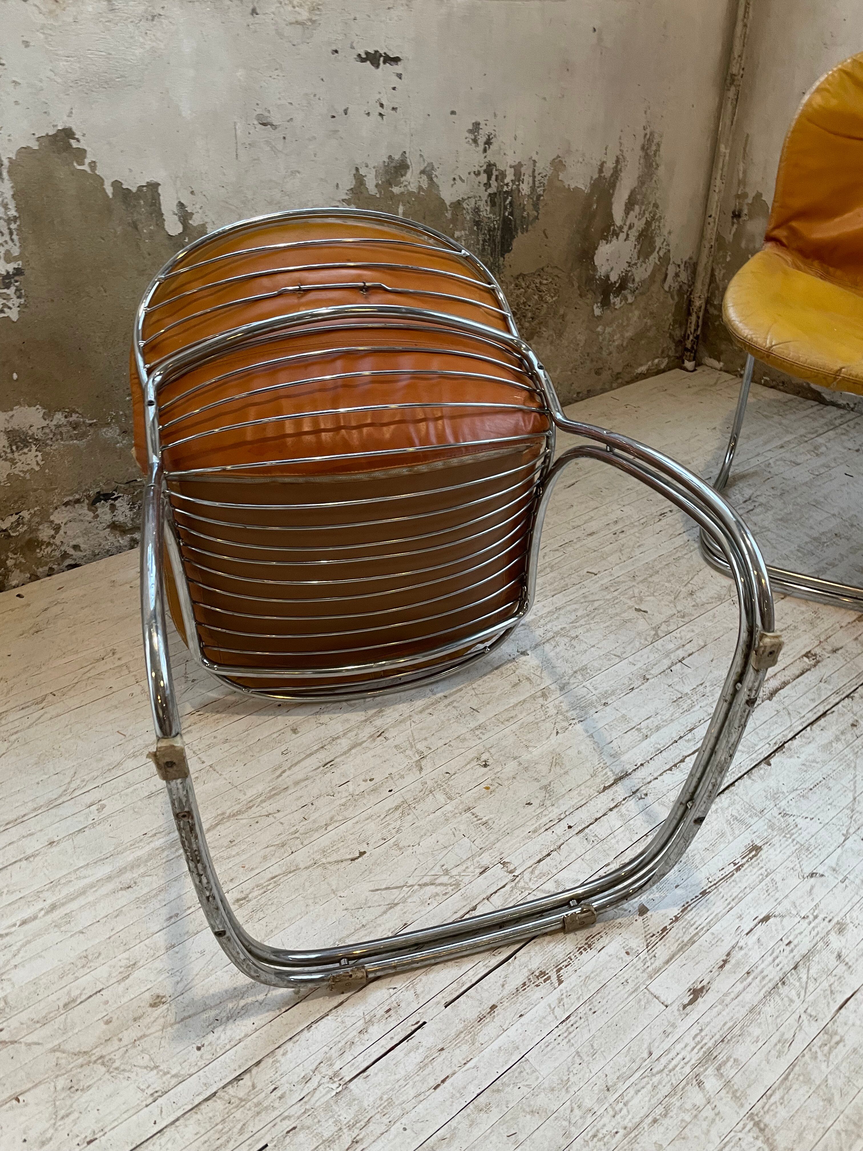 4 chairs Rinaldi "Sabrina" yellow leather