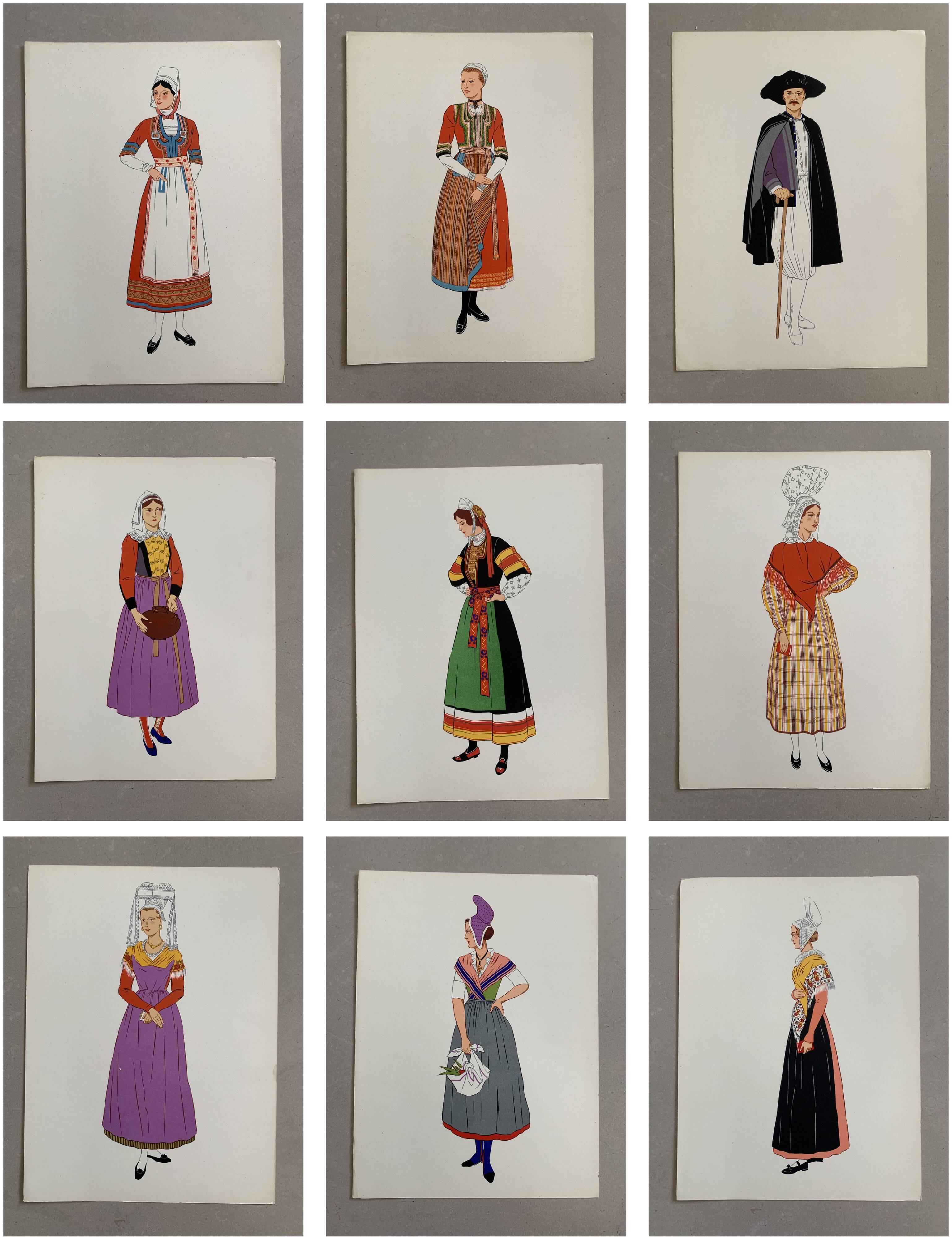 Lithographie costumes nationaux - Champagne